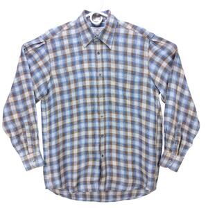 Mens Vintage luciano barbera long sleeve button up shirt sz M Medium Plaid